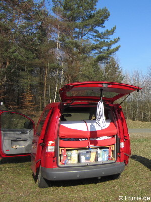 Heck im gepackten Zustand